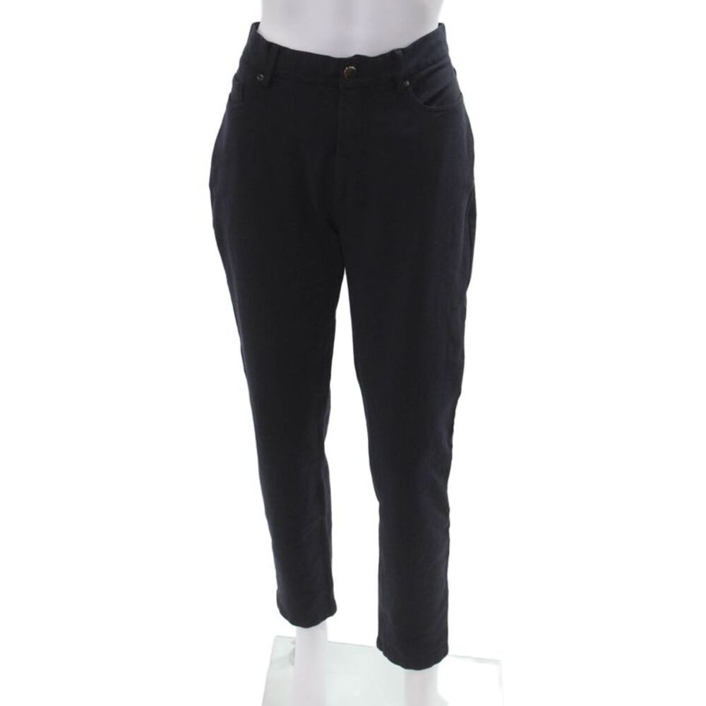 Patrick Assaraf Unisex Black Cropped Ankle Pants Button Size 34